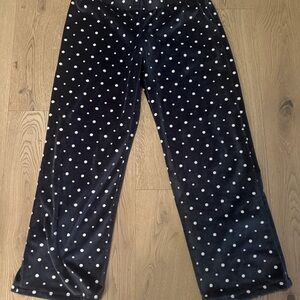 DANIEL BUCHLER GREY VELOUR POLKADOT LOUNGE PANTS  MENS SMALL